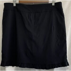 Kim Rogers Petite Black Ruffle Hem Skort Built-in Shorts Size 14P